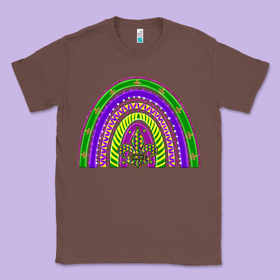 Mardi Gras Rainbow Classic Tee Designed By Barkaloodesign