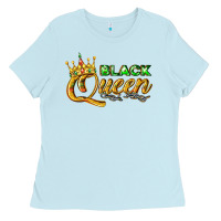 Baby Blue black queen Ladies Tee - texasbilliewilder