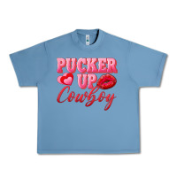 Pebble Blue pucker up cowboy Urban Heavy Tee - AdoDesignShop