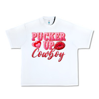 White pucker up cowboy Urban Heavy Tee - AdoDesignShop