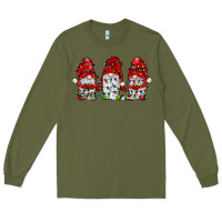 Army Green gnome with christmas lights Long Sleeve Tee - JahusDesignShop