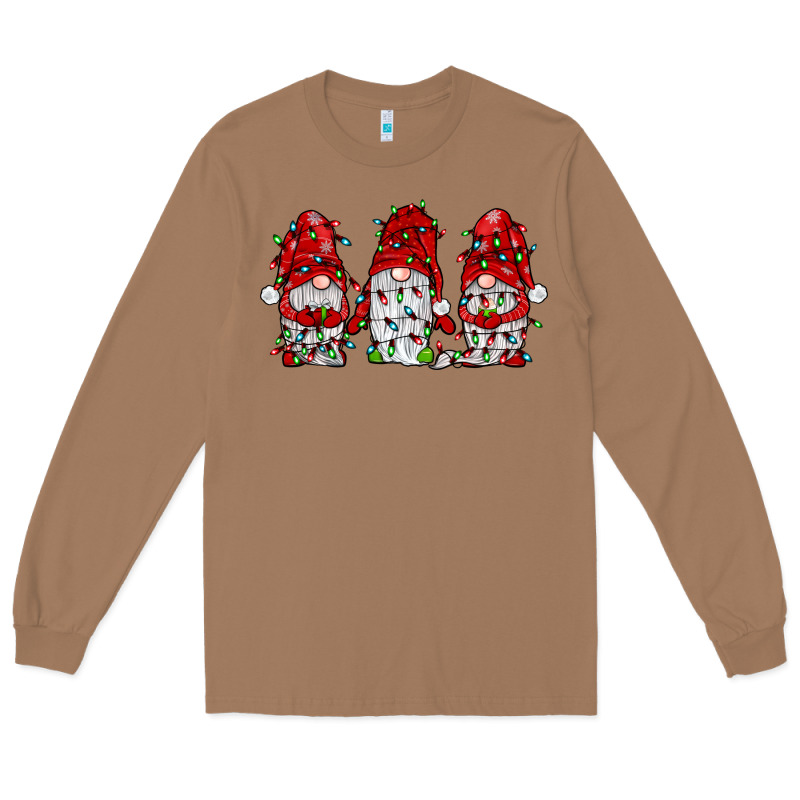 Gnome With Christmas Lights Long Sleeve Tee by JahusDesignShop | Teevron