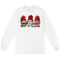 White gnome with christmas lights Long Sleeve Tee - JahusDesignShop