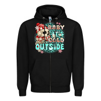 Black baby its cold outside skeleton Zipper Hoodie - MaliasSmallBusiness