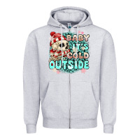 Heather Grey baby its cold outside skeleton Zipper Hoodie - MaliasSmallBusiness
