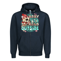 Navy baby its cold outside skeleton Zipper Hoodie - MaliasSmallBusiness