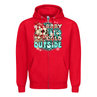 Red baby its cold outside skeleton Zipper Hoodie - MaliasSmallBusiness