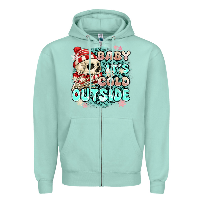 Baby Its Cold Outside Skeleton Zipper Hoodie by MaliasSmallBusiness | Teevron