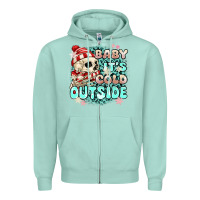 Seafoam baby its cold outside skeleton Zipper Hoodie - MaliasSmallBusiness