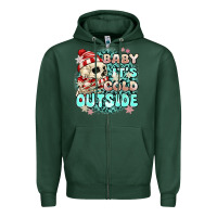 Sports Green baby its cold outside skeleton Zipper Hoodie - MaliasSmallBusiness