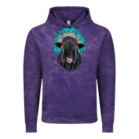Cloud Purple black angus indian headdress Vintage Hoodie - JahusDesignShop