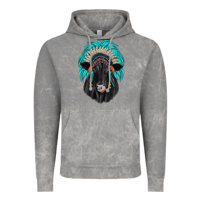 Black Angus Indian Headdress Vintage Hoodie by JahusDesignShop | Teevron