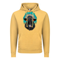 Vintage Mustard black angus indian headdress Vintage Hoodie - JahusDesignShop