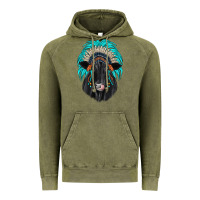 Vintage Olive black angus indian headdress Vintage Hoodie - JahusDesignShop