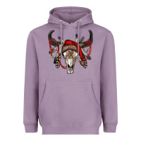 Lavender Western Christmas Bull Skull Heavyweight Hoodie - RanaPortraitStore