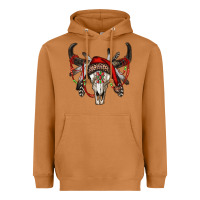 Meerkat Western Christmas Bull Skull Heavyweight Hoodie - RanaPortraitStore