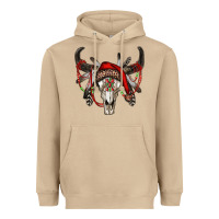 Mushroom Western Christmas Bull Skull Heavyweight Hoodie - RanaPortraitStore