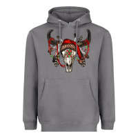 Storm Western Christmas Bull Skull Heavyweight Hoodie - RanaPortraitStore
