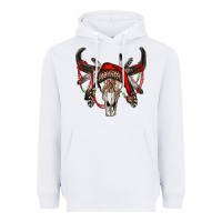 White Western Christmas Bull Skull Heavyweight Hoodie - RanaPortraitStore