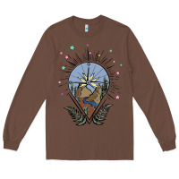 Chestnut compass with mountain Long Sleeve Tee - MaliasSmallBusiness