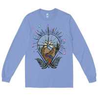 Colony Blue compass with mountain Long Sleeve Tee - MaliasSmallBusiness