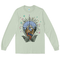 Matcha compass with mountain Long Sleeve Tee - MaliasSmallBusiness
