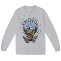 Moon Dust compass with mountain Long Sleeve Tee - MaliasSmallBusiness