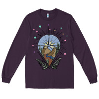 Plum compass with mountain Long Sleeve Tee - MaliasSmallBusiness