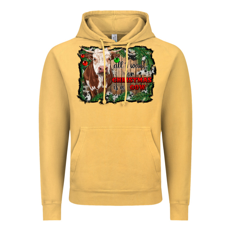 All I Want For Christmas Is A Cow Cowhide Vintage Hoodie by RanaPortraitStore | Teevron