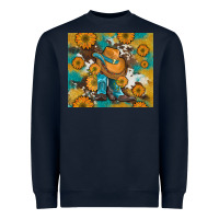Navy sunflowers and cowboy boots with cowhide and glitter tumbler Heavyweight Sweatshirt - Artiststas