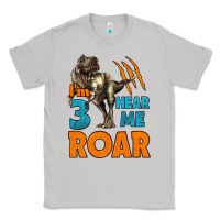 Moon Dust i'm three hear me roar dinosaur birthday Classic Tee - LillyAllenDesigns