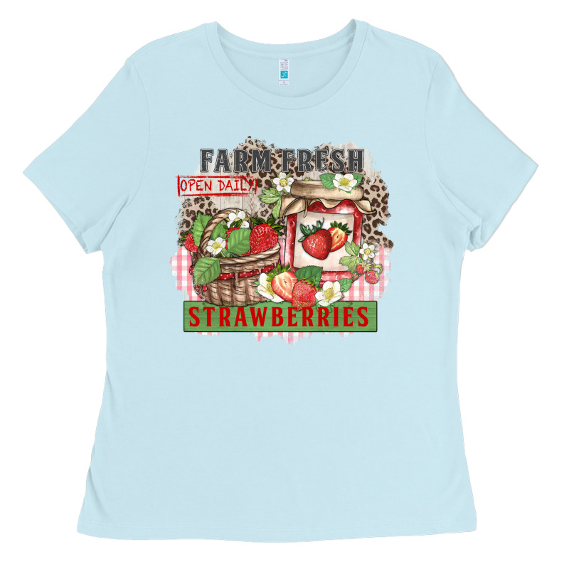 Farm Fresh Strawberries Ladies Tee by Zillion Design Studio | Teevron