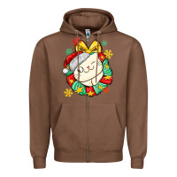 Chestnut Christmas wreaths cat Zipper Hoodie - MaliasSmallBusiness