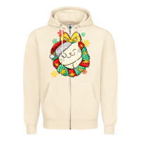 Sandshell Christmas wreaths cat Zipper Hoodie - MaliasSmallBusiness