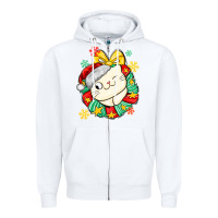 White Christmas wreaths cat Zipper Hoodie - MaliasSmallBusiness