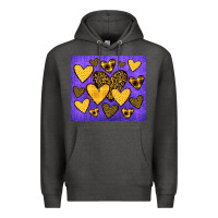 Charcoal Heather team spirit color purple and gold Premium Hoodie - JahusDesignShop