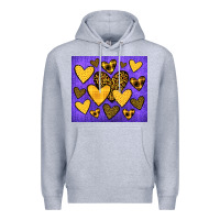 Heather Grey team spirit color purple and gold Premium Hoodie - JahusDesignShop