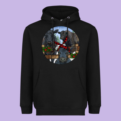Black Angus Family Heavyweight Hoodie Designed By Ranaportraitstore