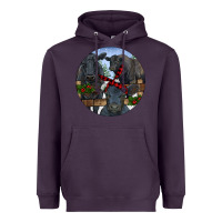 Plum Black Angus Family Heavyweight Hoodie - RanaPortraitStore
