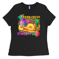 Black farm fresh pineapple Ladies Tee - Zillion Design Studio