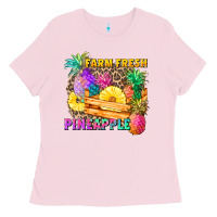 Bubblegum Pink farm fresh pineapple Ladies Tee - Zillion Design Studio