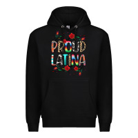 Black Proud Latina Premium Hoodie - texasbilliewilder