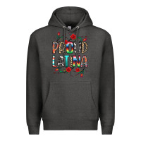 Charcoal Heather Proud Latina Premium Hoodie - texasbilliewilder