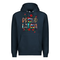 Navy Proud Latina Premium Hoodie - texasbilliewilder