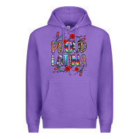 Purple Proud Latina Premium Hoodie - texasbilliewilder