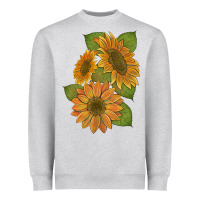 Heather Grey sunflowers b Heavyweight Sweatshirt - Artiststas