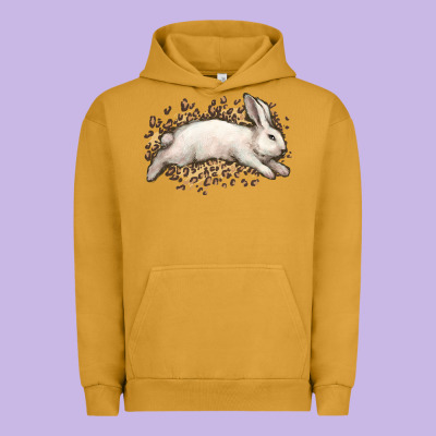 Bunny Rabbit Leopard Easter Day Urban Hoodie Designed By Howdyjamesfarm