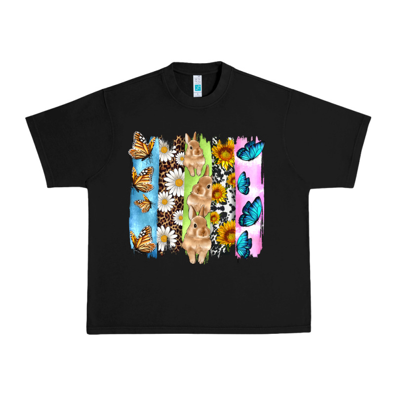 Easter Bunny Butterfly Daisy And Sunflower With Cowhide And  Leopard B Urban Heavy Tee by Artiststas | Teevron