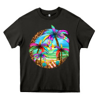 Asphalt summer colorful palms Heavy Core Tee - texasbilliewilder