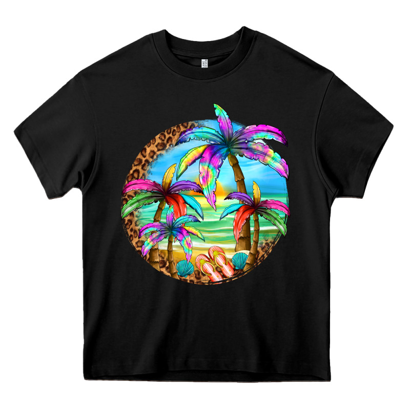 Summer Colorful Palms Heavy Core Tee by texasbilliewilder | Teevron